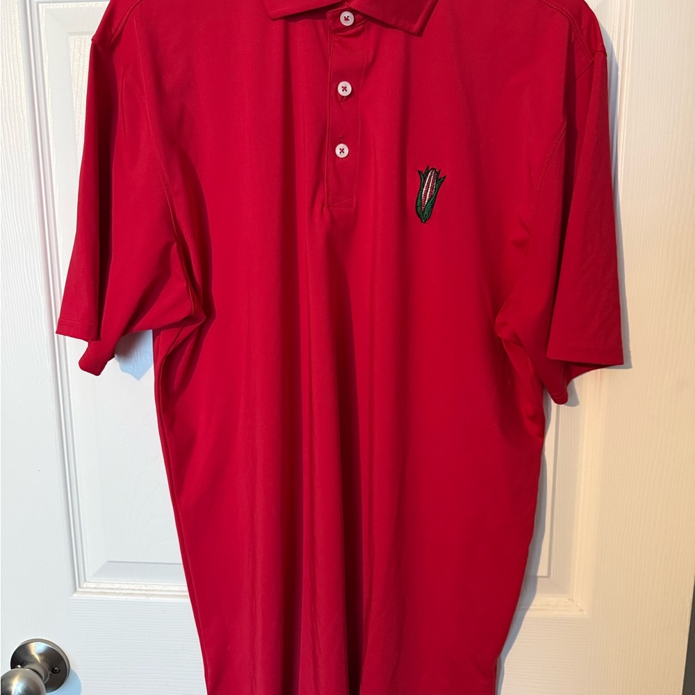 Holderness & Bourne Men's L Polo Shirt Red, Tailored Fit, Performance Golf